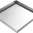 KEESHA Washing Machine Drain Pan - 30 x 28 x 2.5 Heavy Duty 304 Stainless Steel 18 GA Thickness Washer Pan with Non-Slip Pads for Floor Protection, Keep Floors from Leaks or Overflow, No Hole