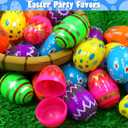 Plastic Easter Eggs Fillable, 36 PCS Printed Bright Easter Eggs Empty, Colorful Eggs for Easter Gifts Party Favors Eggs Hunt, Easter Basket Stuffers, Plastic Eggs Bulk
