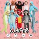 Kids Flannel Animal Onesie Costume Halloween Dress up Christmas for Girls and Boys (8 Years, Blue Seahorse)