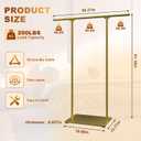 Gold Clothing Rack for Boutique, Gold Garment Rack, Double Pole Supported Stable Metal Retail Clothes Stand, Freestanding Clothes hanging Rack in Bedroom and Laundry Room