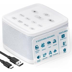 Big Red Rooster White Noise Machine for Sleeping Baby & Kids Sound Machine with Rain, Nature & Ocean Sounds Portable Sleep Noise Maker with Timer, Bluetooth & USB/3 AAA Power Travel & Home Use