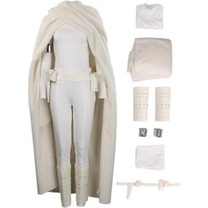 Womens Queen Cosplay Costume Princess Costume Cloak Deluxe Suit Adult Movies Halloween Cosplay Outfit (Small, White)