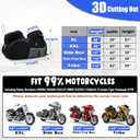 Motorcycle Cover with Side+Top Box Heavy Duty 420D Waterproof for Touring Models Harley Davidson Ultra Limited,Road Glide Limited, Gold Wing,Road Master,Indoor & Outdoor Storage Black/Gray