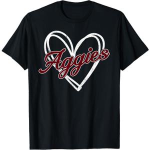 Retro Personalized Aggies-Heart Men Women Kid T-Shirt (Gray, S)