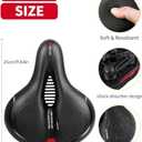 MSDADA Comfortable Bike Seat Cushion - Wide Bicycle Seat Comfort for Men Women with Dual Shock Absorption - Memory Foam Padding, Waterproof Bike Saddle for Stationary, Exercise, Mountain, Road Bikes (Red)