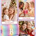 Christmas Gifts for Grandkids, Preppy Makeup Toiletry Bag for Girls Kids, Stocking Stuffers for Teen Girls, Gifts for 4 5 6 7 8 9 10 11 12 13 Year Old, Letter Pouch for Overnight, Cute Stuff (Medium)