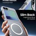 Magnetic Case for Galaxy Z Flip 7 FE/Galaxy Z Flip 6, Compatible with MagSafe [No Screen Protector] Slim Translucent Matte Shockproof Phone Case for Samsung Flip7 FE/ Flip6 (Clear)