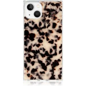 Flaunt Official Square Protective Case - Compatible with iPhone 14 - Wireless Charging - Stylish Drop Tested Shockproof Phone Case - (Blonde Tortoise Shell)