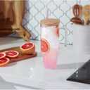 40oz Glass Tumbler, 3 Glass Straws, Natural Lid, Slender Handle, Elevate Your Style, Coffee Cup, Water Bottle, To Go, Reusable, All Natural, No Plastic