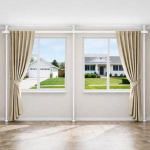 ALLZONE Tension Curtain Rods for Windows, Adjustable 31 to 83 Inch Wide, Freestanding Curtain Rods No Drilling, Apartment Renter Friendly, Heavy Duty, for Room Divider, Doorway, 63 to 130 Inches Tall