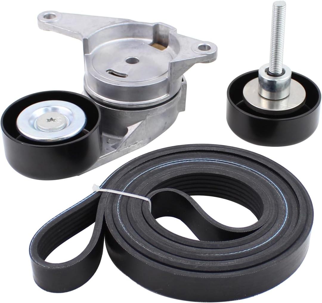 MOTOKU Belt Tensioner and Serpentine Belt Idler Pulley for Chevrolet Traverse 2009-12, GMC Acadia 2007-12, Cadillac XTS 2013-19, Buick Enclave 2008-12, LaCrosse 3.6 2010-16, Saturn Outlook 2007-10