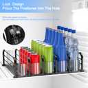 Automatic Drink Organizer for Fridge, Refrigerator Soda Can Dispenser & Beverage Pusher Glide for Pantry, Cooler & Kitchen, Self-Pushing Drink Holder for Soda, Beer, Seltzer - Black, 5 Rows-15"D