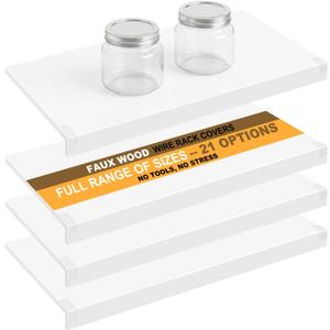 Kryvolu Wire Shelf Covers 26 x 12,Wire Rack Covers,4 Pack,for Pantry,Closet | wire shelf covers 12 inch deep PVC wire shelf covers for pantry,for closet,Kitchen,Laundry,Easy to Cut,white shelf covers