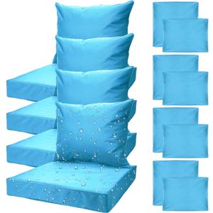 All Smiles Sky Blue Patio Furniture Replacement Chair Cushion Covers Set of 4 for Waterproof Resistant Outdoor Deep Set Cushion Covers for Seat Yard Garden Deck24 x 20 Inch, 24 x 24 x 4 Inch