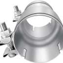 Stainless Steel 2 to 2 Inch Exhaust Adapter, 2" ID Exhaust Reducer Connector Pipe with Clamp