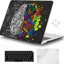 iCasso Compatible with MacBook Air 13 inch Case 2021-2018 Release A2337/A1932/A2179, Hard Shell Case Cover and Keyboard Cover Only for MacBook Air 13'' with Touch ID Retina Display - Brain