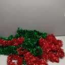 Anderson's Red and Green Metallic Holiday Garland, 14 Feet Long, Christmas Decorations, Parade Float Decorations for Trailer, Metallic Tinsel Garland, Christmas Garland Décor for Home and Party