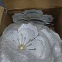 Briwooody Metal Flower Wall Decor Ivory Metal Plates Mirror Wall Art Rustic Modern Floral Sculpture Floral Blossom Sculpture for Bedroom Living Room Dining Room(Gold,Flower)