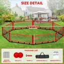 Gaga Ball Pit for Kids, Portable Gagaball Court 15ft Equipped with Carry Bag, 2 Gaga Balls, Wind Ropes and Ground Spikes for Sport Games and Indoor & Outdoor Activities