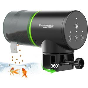 FREESEA Automatic Fish Feeder for Aquarium: Auto Fish Food Dispenser with Timer for Small Tank Betta Turtle - Battery Vacation Self Feeding for Flakes (069)