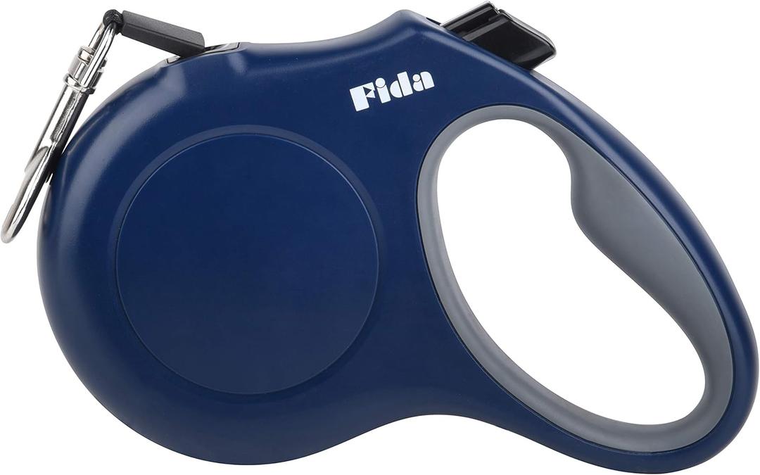 Fida Retractable Dog Leash, 16ft Heavy Duty Pet Walking Leash for Small Dog or Cat up to 26 lbs, Tangle Free. One-Hand Brake (Small, Navy Blue)