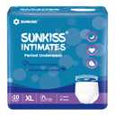 SUNKISS INTIMATES Disposable Period Underwear for Women with Heavy Flow, Low-Rise Unscented Postpartum Essentials, White, XLarge, 10 Count