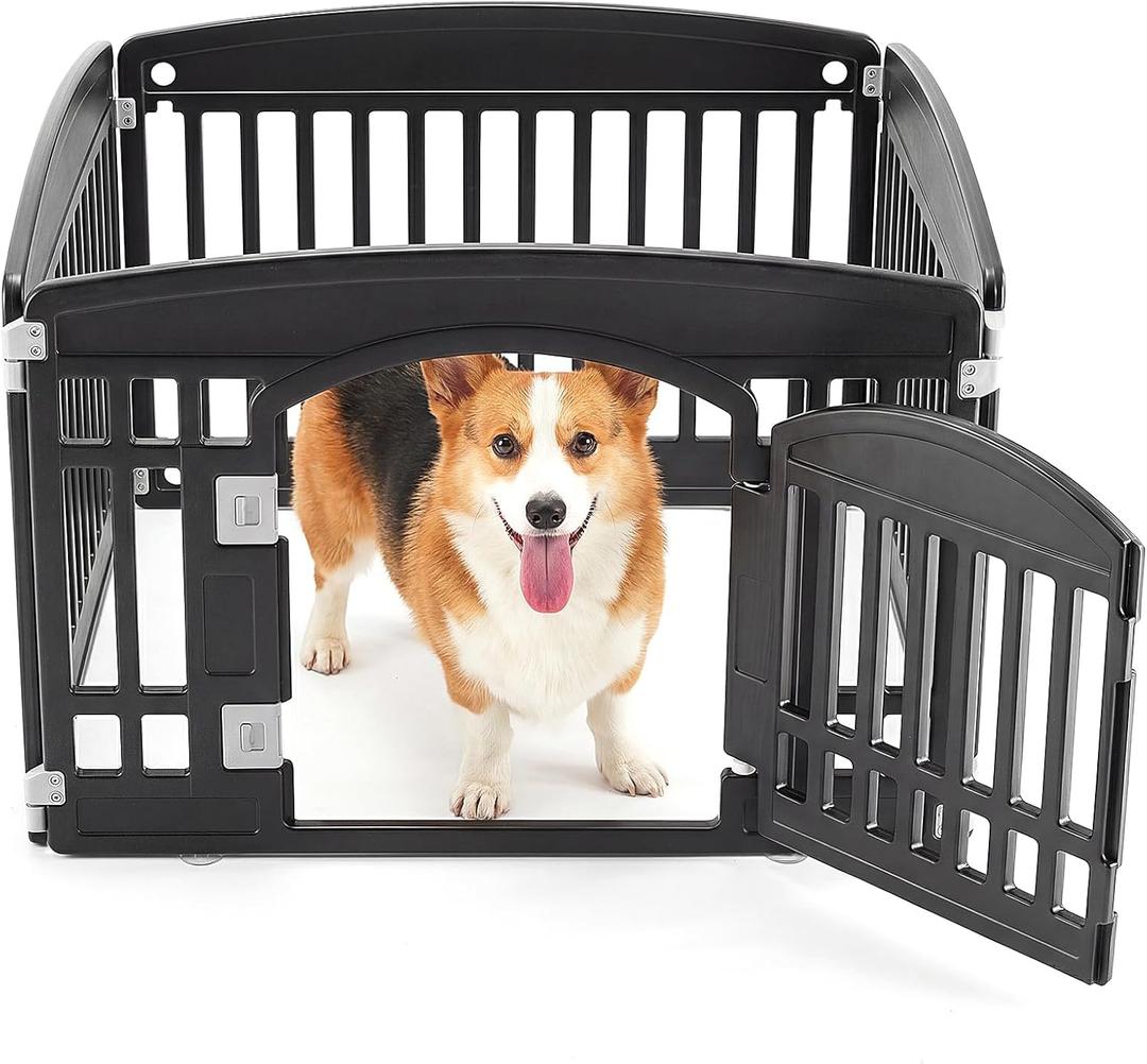NEWBULIG 24 Inch 4 Panels Dog Playpen, Plastic Pet Play Pen Fence