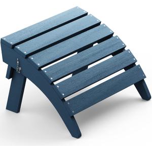 SERWALL Folding Adirondack Footrest Without Assembly, All Weather Use Adirondack Footstool, Blue (1 pc)