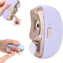 Automatic Nail Clipper Electric Nail Trimmer Polisher 3 in 1 Portable Fingernail Cutter with Light 2 Speeds File Nail Clip Storage Rechargeable Safety Trimmer for Seniors Adults Kids Baby (Purple)