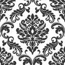 NuWallpaper NU1646 Ariel Black and White Damask Peel & Stick Wallpaper, Multicolor