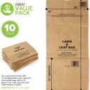30 Gallon Kraft Lawn and Leaf Bags (10 Pack) Eco-Friendly Heavy Duty Large Paper Trash Bags, Tear Resistant Yard Waste Bags for Grass Clippings, Wet and Dry Leaves, Weeds, Twigs