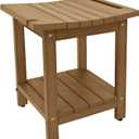 HDPS Shower Bench, Inside Shower Chair for Shaving Legs, Waterproof 2-Tier Bath Spa Shower Stool for Adults Sitting, Weather -Resistant No-Slip Indoor Outdoor Shower Seat, Teak