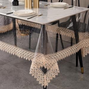 Clear Vinyl Tablecloth Protector Waterproof/Oil-Proof PVC Table Cloth Transparent Sheet Table Cover (60'' x 120'' Rectangular)