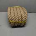 Jute Rope Heavy Duty 2 Inch 25 Feet, Natural Hemp Rope, Twisted Hemp Rope for Crafts, Gardening, Bundling, Climbing, Hammock, Nautical rope, Tug of War rope, Railings, Home Decorating (2 Inch25 Feet)