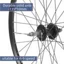 MTB Wheel 24"/26" Bike Wheelset, Bicycle Rim, Front Wheel-Quick Release Disc Brake, Rear Wheel-Bolt-on Axle, 36 Spoke, Compatible 6-8 Speed Cassette, Aluminum Alloy