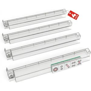 Permium Mahjong Racks with Pushers 4-Piece Set Clear Acrylic Mahjong Tiles Racks with Built-in Pushers Mahjong Accessories Transparent Mahjong Tile Holder