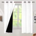 BGment White Blackout Curtains 63" Long - Thermal Insulated Black Out Curtains for Bedroom Grommet Total Room Darkening Window Drapes for Summer Heat Blocking, 2 Panels, 42" x 63"