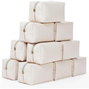 10Pcs Makeup Bag, Travel Cosmetic Bag for Women, Pu Leather Cosmetic Pouch, Waterproof Small Toiletry Bags, Portable Makeup Organizer, Storage Purse for Lady Women