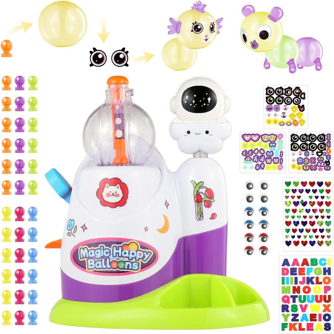 Zyllver 320pcs DIY Magic Balloon Craft Kit, Sticky Balloons Maker Toy Craft Kits for Kids, DIY Balloon Animal Kit Creative Activity, Birthday Gifts for Girls Boys Ages 3+