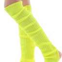 VIBILIA 31.5 Inch Leg Warmers Thigh High Socks Non-Slip Over Knee Footless Extra Long Warm Winter Socks for Women Dance Yoga (Yellow)