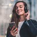 Uliptz Wireless Bluetooth Headphones, 65H Playtime, 6 EQ Sound Modes, HiFi Stereo Over Ear Headphones with Microphone, Foldable Lightweight Bluetooth 6.0 Headset for Travel/Office/Cellphone/PC, Black