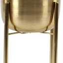 CosmoLiving by Cosmopolitan Metal Indoor Outdoor Planter Dome Large Planter Pot with Removable Stand, Set of 2 Planters 19", 22"H, Gold