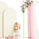 Wokceer Wedding Arch Backdrop Stand and Cover Set of 2 Metal Arch Stand with Arch Cover Ivory 7.2FT, 6FT for Birthday Party Wedding Ceremony Bridal Baby Shower Event Decor