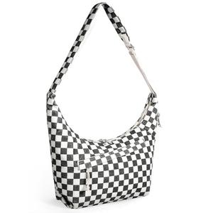 Neverwhy Crossbody Sling Bag for Women - Crescent Cross Body Hobo Bags Travel Shoulder Tote HandBags, Black and White