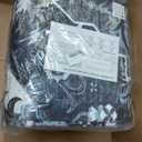 Large Area Rugs 8x10 for Living Room, Bedroom, Washable Vintage Rugs -Low Pile Distressed Rugs for Kitchen, Dining Room, Water Repellent & Non Shedding, Black and Blue