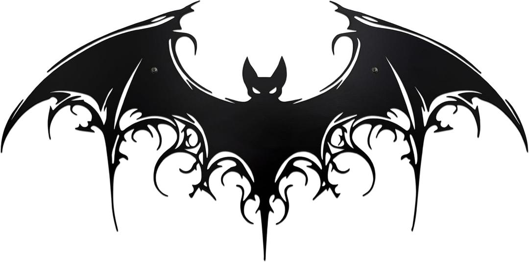 Gothic Bat Wall Decor  Halloween Dark Goth Gifts Metal Decorations for Indoor & Outdoor | Spooky Gothic Wall Art, Halloween Decor & Bats Art for Goth Home, Halloween gothic gifts