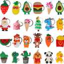 Ogrmar Christmas Advent Calendar for Kids Holiday Countdown Calendar with 24 Pcs Micro Lovely Silicone Doll Key Ring Christmas Holiday Gift for Children