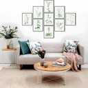 LANCHI95 botanical wall art - Minimalist Aesthetic Rose Collection, Bedroom Wall Art, Sage Green Eucalyptus Leaf Prints for Office (9pcs- 8x10in- UNFRAMED) (Botanical)
