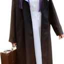 Anime Cosplay Elf Dress Fern Costume Wizard Skirt Halloween (Large, Black)