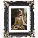 Vintage Picture Frames 8x10 Black Antique picture frame with Mat for 6x8 Ornate picture frames Baroque Tabletop Wall Hanging Home Decor poster Photo frame Horizontal or Vertical